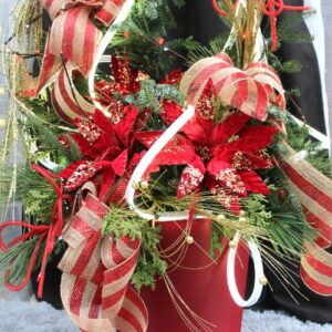 montage naturel rouge festif