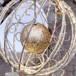 3 boules illuminées or scintillantes